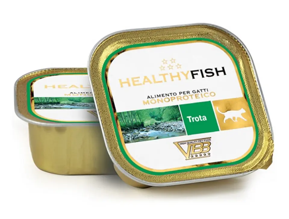 ⁨Healthy Meat Kot Mono Pstrąg tacka 90g⁩ w sklepie Wasserman.eu