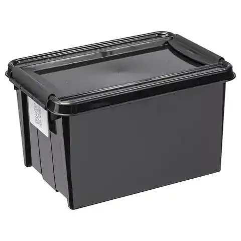 ⁨Pojemnik z pokrywą PlastTeam ProBox Recycle QR 14L czarny⁩ w sklepie Wasserman.eu