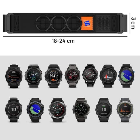 ⁨Pasek nylonowy do Garmin Fenix 5x / 6x / 7x / Pro / Descent / Tactix / Enduro (26mm) Alogy Nylon Band Czarny⁩ w sklepie Wasserman.eu
