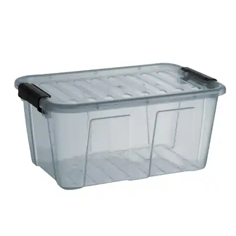 ⁨Container with lid Plast Team Home Box 7,7L transparent grey⁩ at Wasserman.eu