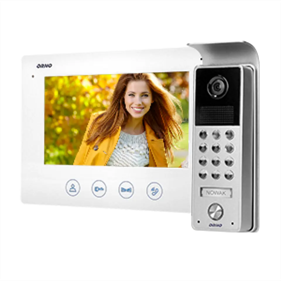 ⁨Video intercom set, headphoneless, colour, LCD 7", with encoder, surface-mounted, white, CERES⁩ at Wasserman.eu