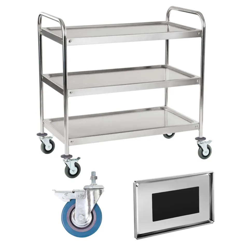 ⁨Waiter trolley HoReCa steel 3 shelf⁩ at Wasserman.eu