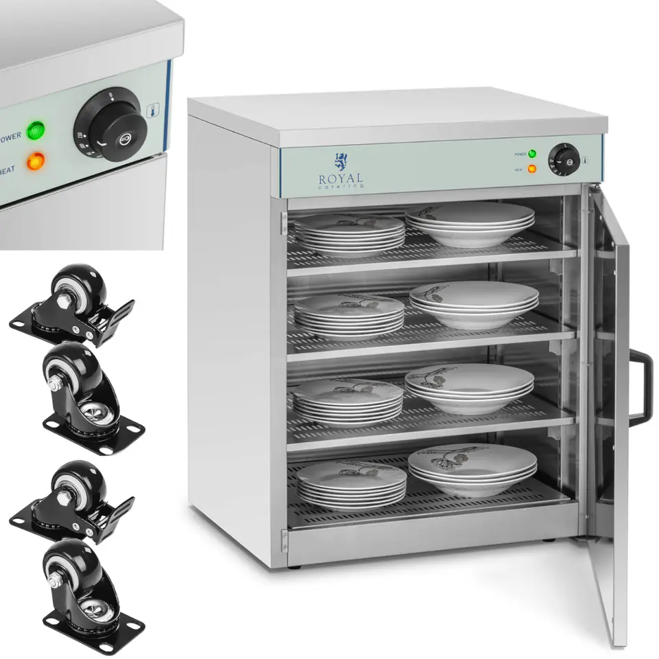 ⁨Heater for plates HoReCa heating cabinet with wheels 53x60x76,5cm⁩ at Wasserman.eu