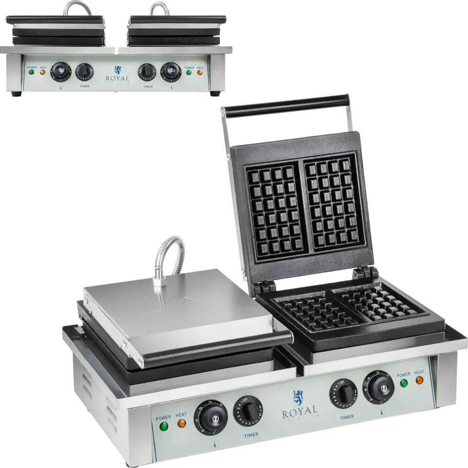 ⁨Double rectangular waffle maker for 4 Belgian waffles⁩ at Wasserman.eu
