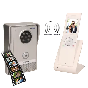 ⁨Video door phone set, wireless, range 150m, color, LCD 2.4", memory, surface-mounted, IP55, SEMIS MEMO⁩ at Wasserman.eu