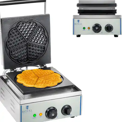 ⁨Waffle maker covered with Teflon for round waffles rosette of the heart avg. 21cm⁩ at Wasserman.eu