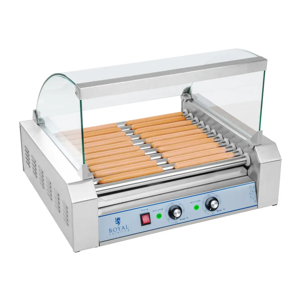 ⁨Roller grill with lid roller grill heater for sausages 11 rolls⁩ at Wasserman.eu