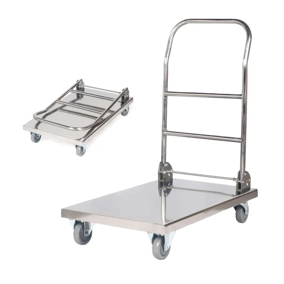 ⁨Folding steel platform trolley HoReCa platform 70x52cm⁩ at Wasserman.eu