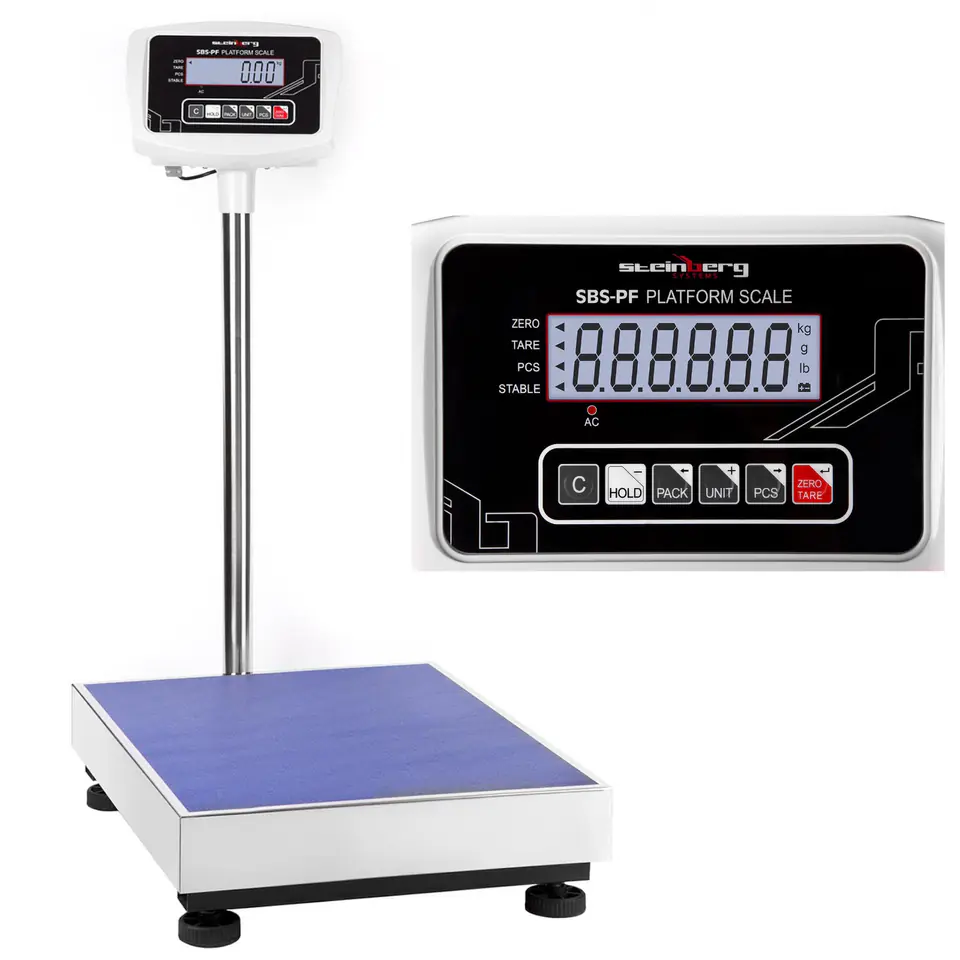 ⁨Calculation platform storage scale SBS-PF-150 LCD up to 150kg⁩ at Wasserman.eu