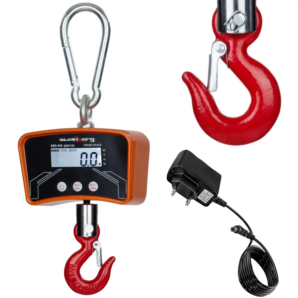 ⁨Suspended agricultural commercial LCD hook scale up to 300kg⁩ at Wasserman.eu