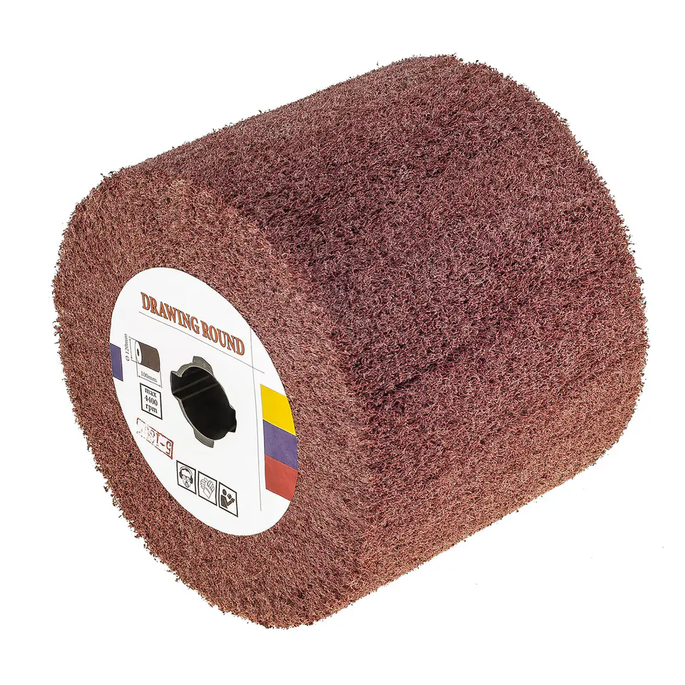 ⁨Wałek szlifierski z włókniny do satyniarki 120x100mm ziarnistość P180⁩ w sklepie Wasserman.eu