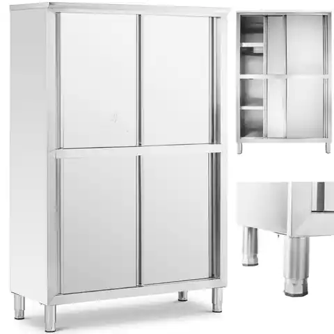 ⁨Stainless steel storage catering cabinet sliding door 180x118x50cm⁩ at Wasserman.eu