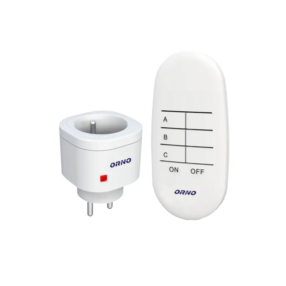 ⁨Wireless mini socket controlled by 1+1 remote control⁩ at Wasserman.eu