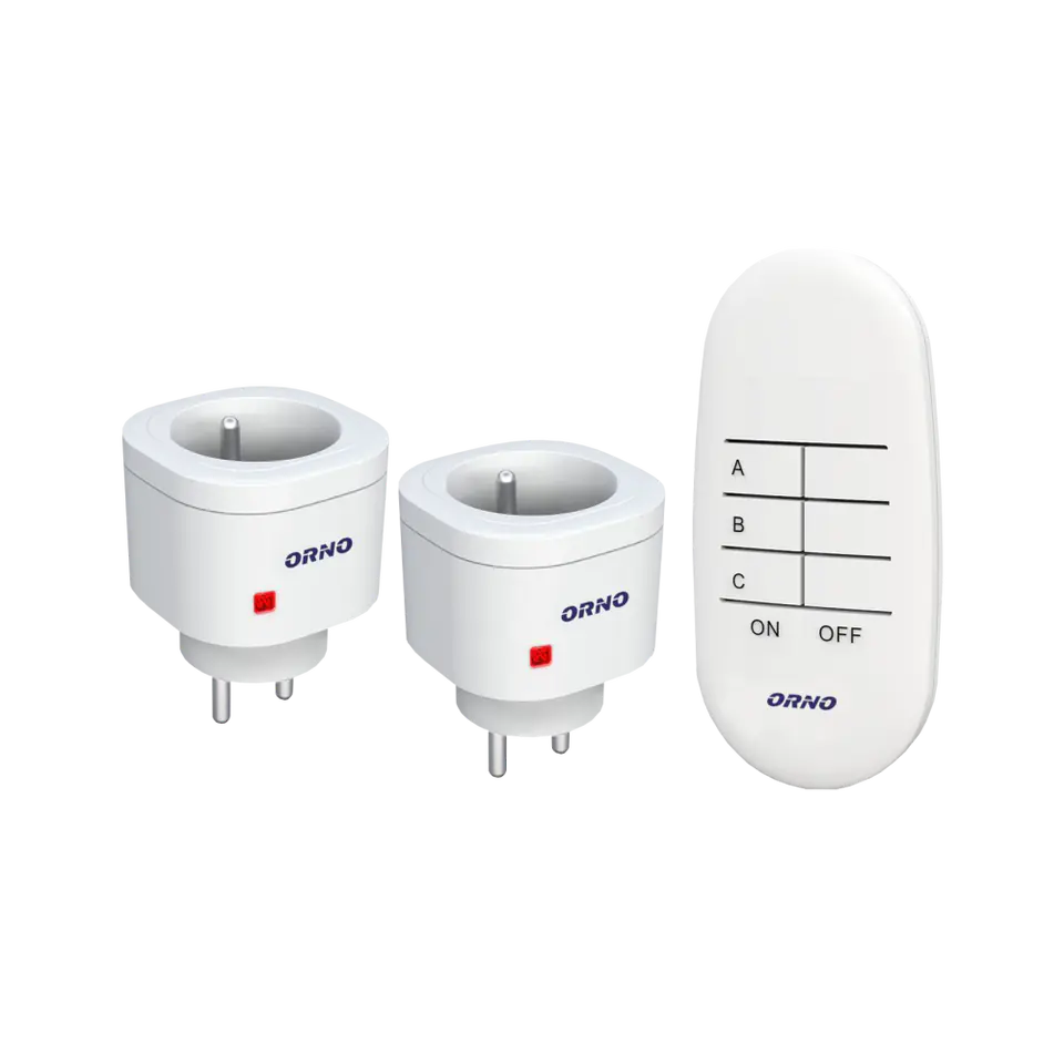 ⁨Set of wireless mini sockets controlled by a 2+1 remote control⁩ at Wasserman.eu