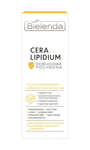 ⁨BIELENDA Cera Lipidium Odbudowa + Ochrona Multiceramidowy odżywczy krem barierowy 50 ml⁩ w sklepie Wasserman.eu