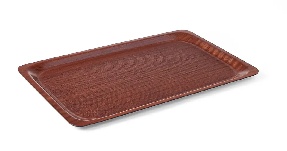 ⁨Non-slip wooden tray, mahogany 530x325mm GN1/1 - Hendi 507216⁩ at Wasserman.eu