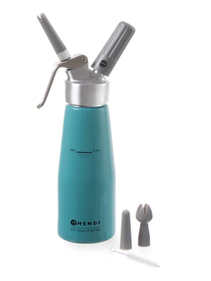 Siphon for whipped cream Kurt Scheller Turquoise 0.5 L - Hendi 975893 at Wasserman.eu