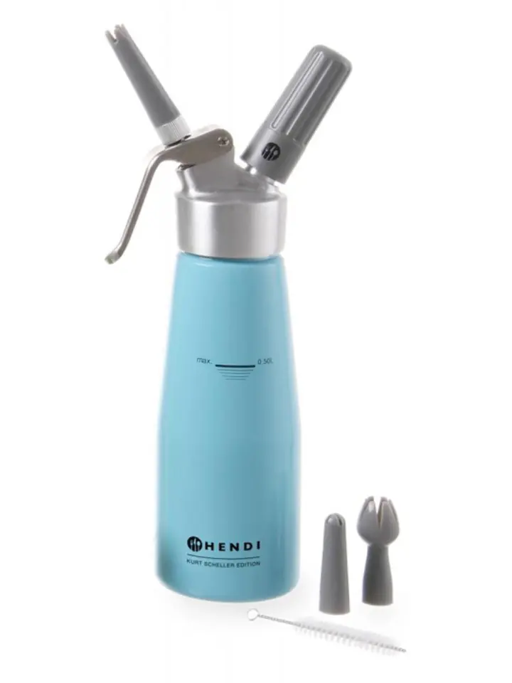Siphon for whipped cream Kurt Scheller Blue 0,5 L - Hendi 975862 at Wasserman.eu