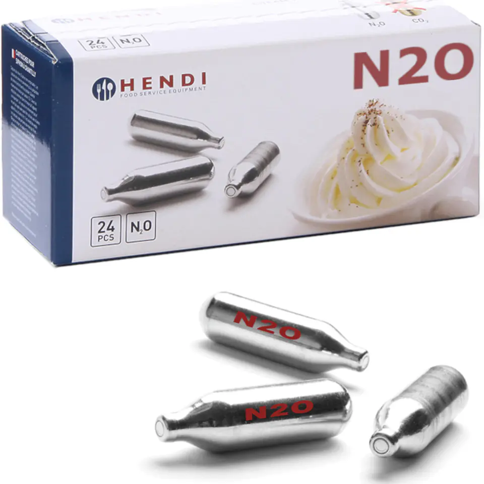 ⁨Siphon cartridges for whipped cream gas N2O 24 pcs. - Hendi 588215⁩ at Wasserman.eu