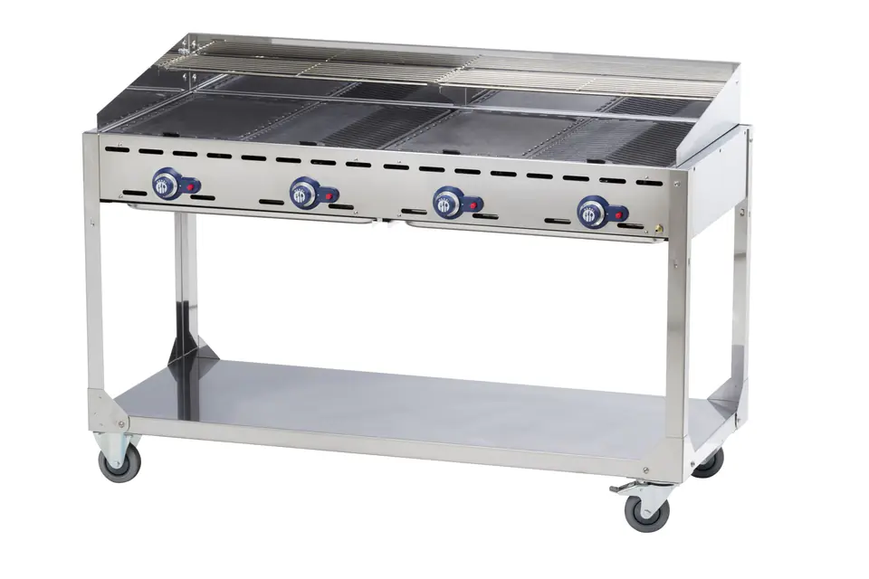 ⁨Gas grill "Green Fire" 4 burners 22kW mobile - Hendi 149614⁩ at Wasserman.eu