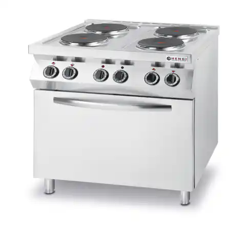 ⁨Electric kitchen 4 plates with convection oven GN1/1 Kitchen Line - Hendi 225936⁩ at Wasserman.eu
