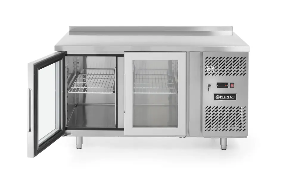 2-door glazed refrigeration table with worktop 140cm - Hendi 233429 at Wasserman.eu
