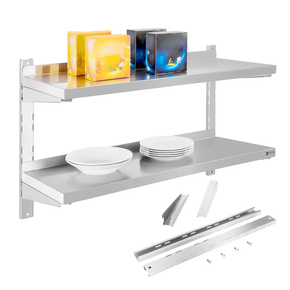 ⁨Double hanging steel wall shelf with 80cm adjustment⁩ at Wasserman.eu