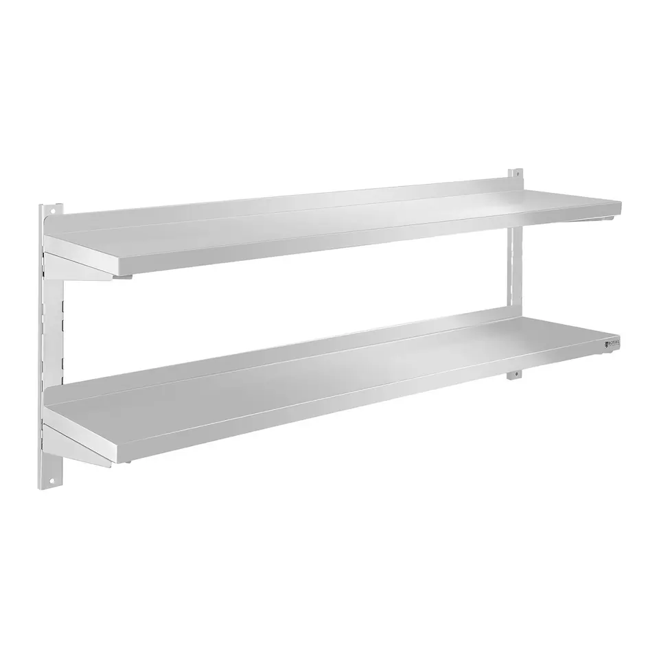 ⁨Wall shelf steel hanging double adjustable 140cm⁩ at Wasserman.eu