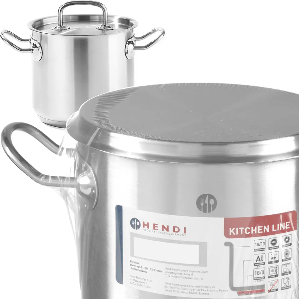 ⁨Kitchen Line high pot with lid 5 l avg. 200 x 160 h - Hendi 837207⁩ at Wasserman.eu