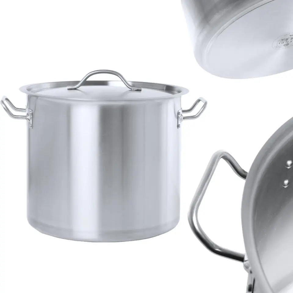 ⁨Budget Line pot with lid 22 l avg. 320 x 280 h - Hendi 834206⁩ at Wasserman.eu