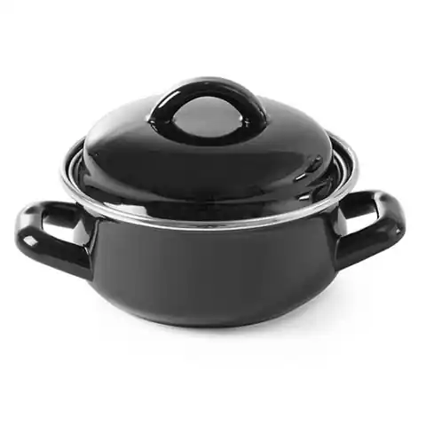 ⁨Soup and sauce pot with lid black 0.6 l - Hendi 625705⁩ at Wasserman.eu
