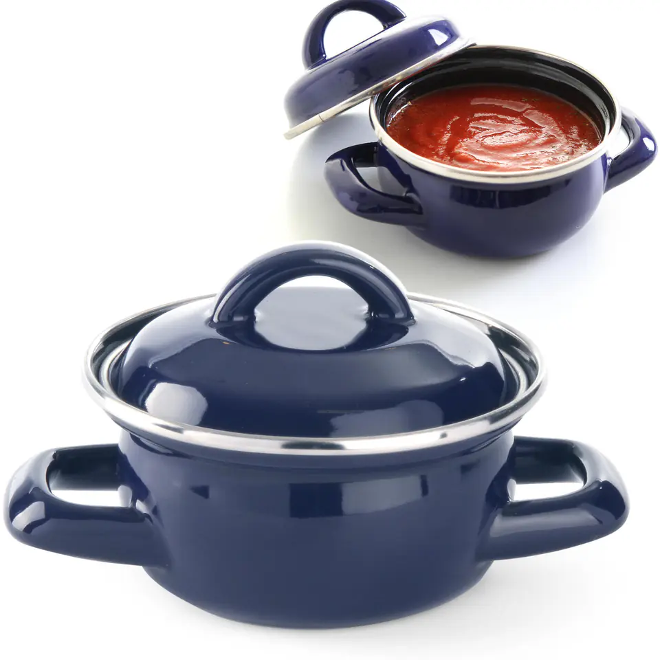 ⁨Soup and sauce pot with lid blue 0.3 l - Hendi 625804⁩ at Wasserman.eu