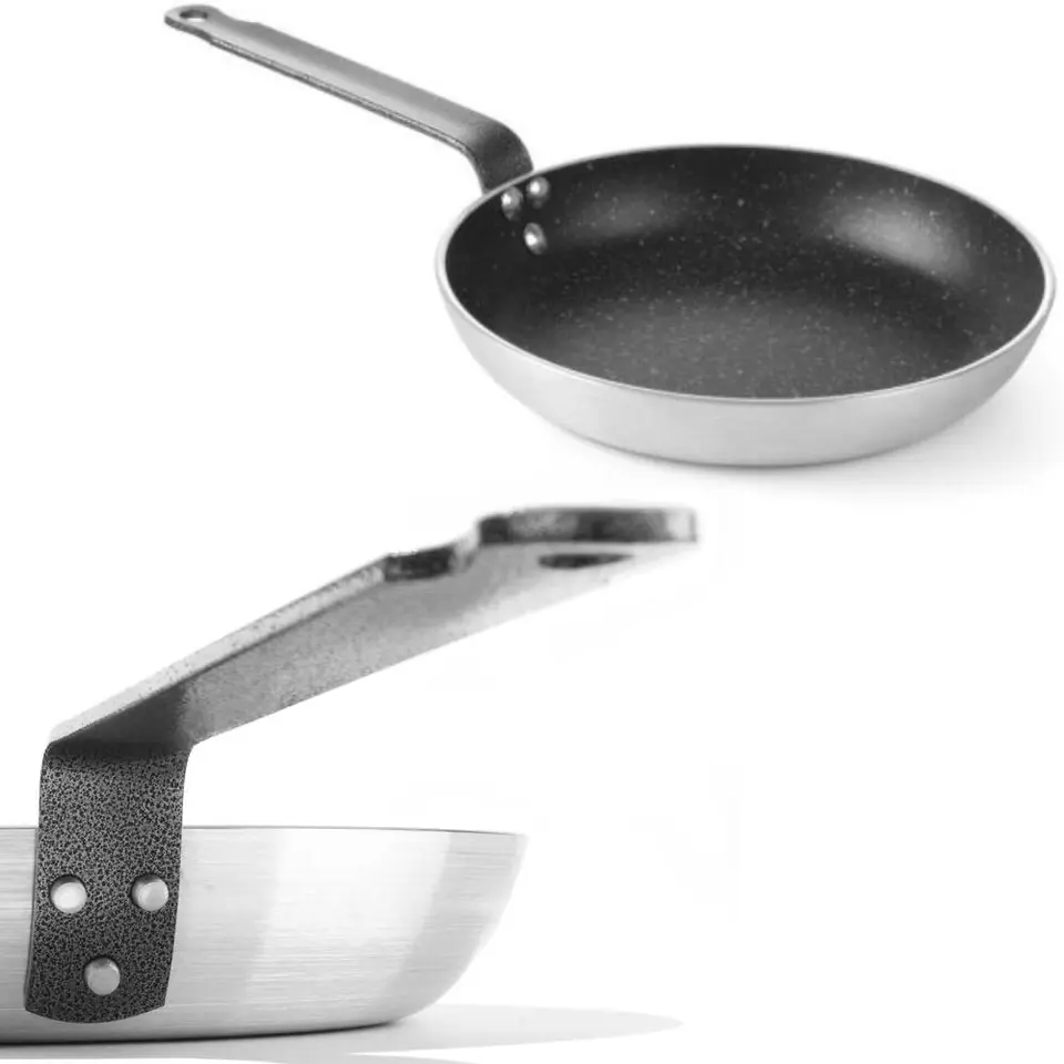⁨Aluminum frying pan with marbled non-stick coating medium. 200 mm - Hendi 627600⁩ at Wasserman.eu