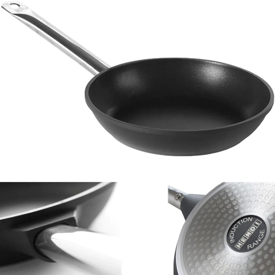 ⁨Profi Line induction frying pan made of cast aluminum coated with titanium dia. 240 mm - Hendi 629154⁩ at Wasserman.eu