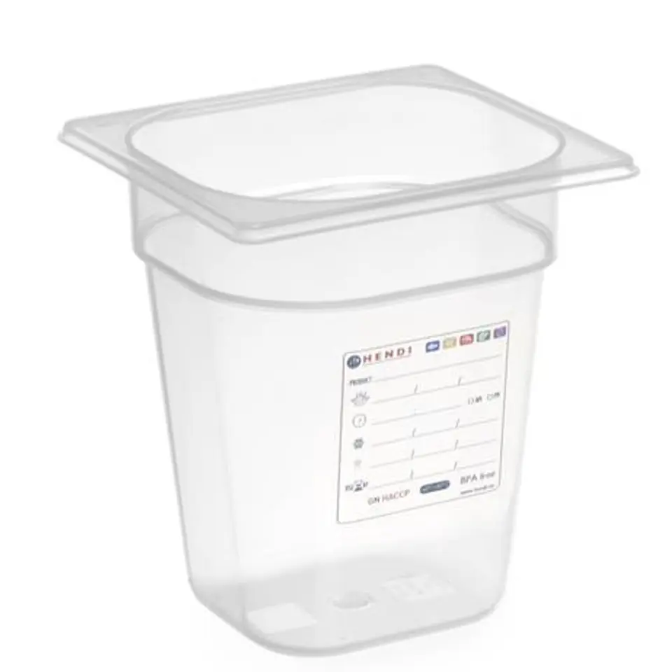 ⁨Polypropylene container GN 1/6 H 200 mm - Hendi 880456⁩ at Wasserman.eu