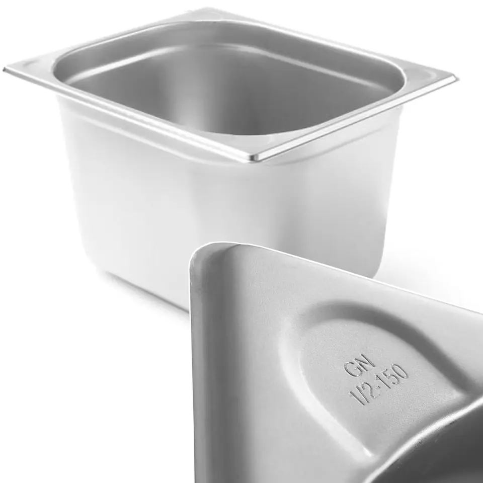 ⁨GN 1/2 steel container Kitchen Line height 150 mm - Hendi 806340⁩ at Wasserman.eu