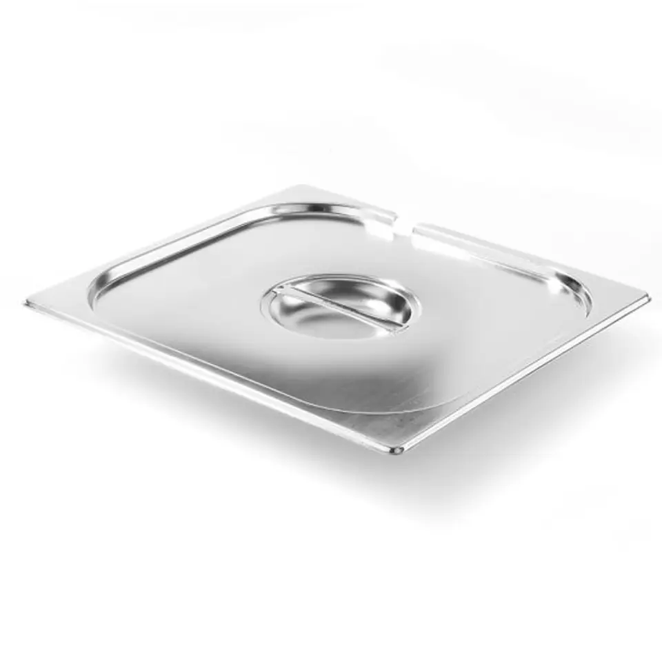 ⁨Steel lid for GN Kitchen Line with notch for ladle GN 2/3 - Hendi 806920⁩ at Wasserman.eu