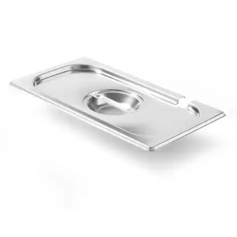 ⁨Steel lid for GN Kitchen Line with notch for ladle GN 1/3 - Hendi 806944⁩ at Wasserman.eu