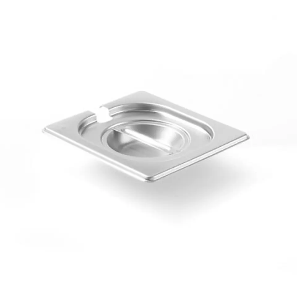 ⁨Steel lid for GN Kitchen Line with notch for ladle GN 1/6 - Hendi 806968⁩ at Wasserman.eu