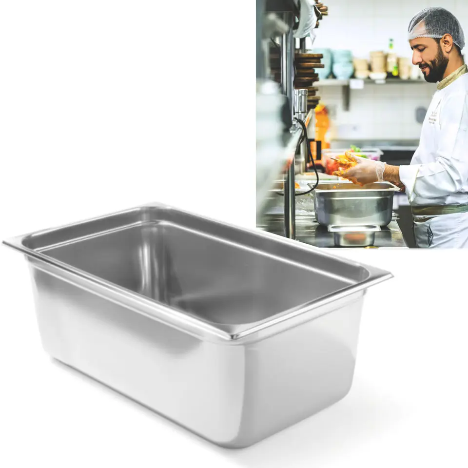 ⁨Container GN 1/1 stainless steel Profi Line height 200 mm - Hendi 801208⁩ at Wasserman.eu