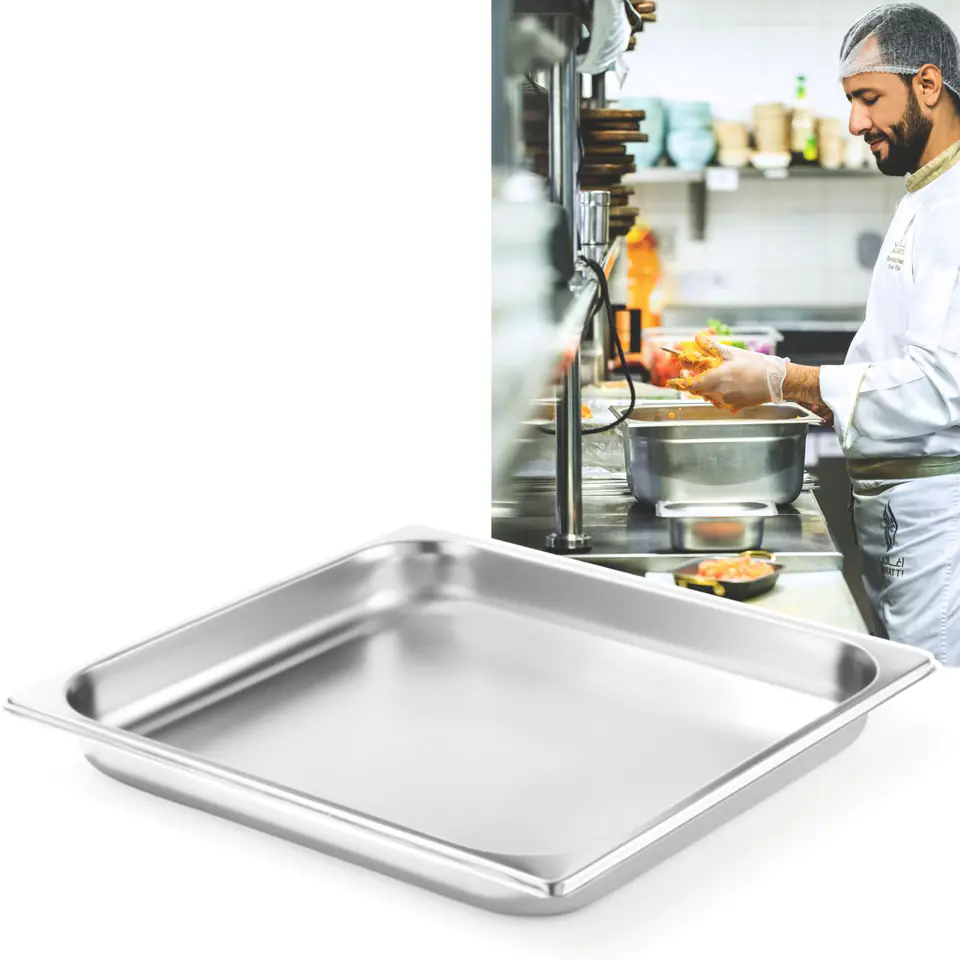 ⁨Container GN 2/3 stainless steel Profi Line height 20mm - Hendi 801352⁩ at Wasserman.eu