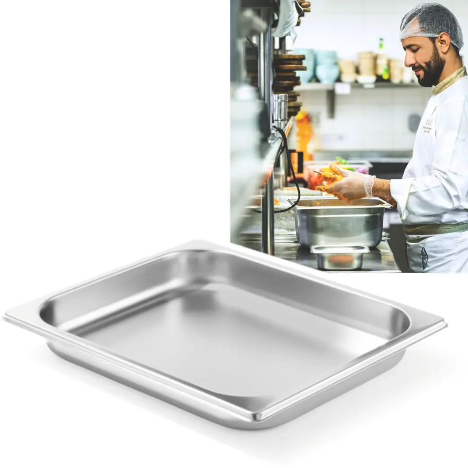 ⁨Container GN 1/2 stainless steel Profi Line height 20mm - Hendi 801451⁩ at Wasserman.eu