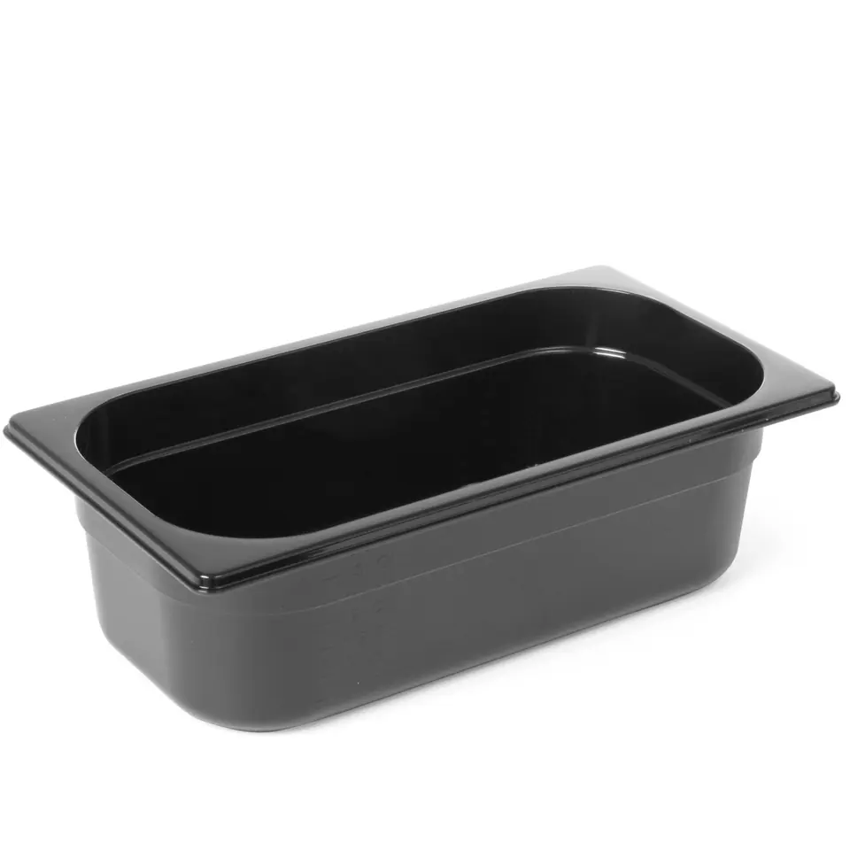 ⁨Black polycarbonate container GN 1/4 height 100 mm - Hendi 862629⁩ at Wasserman.eu