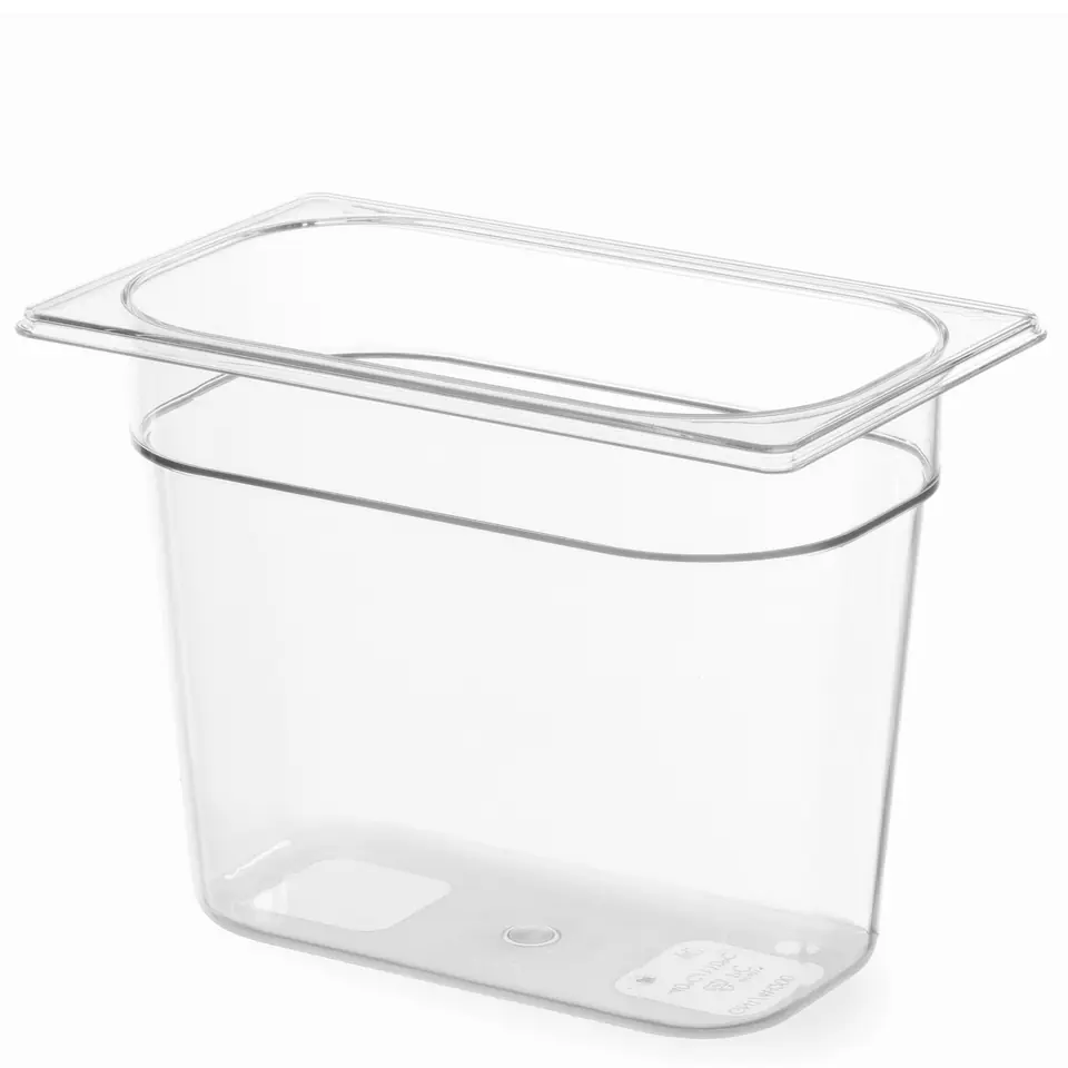 ⁨GN container transparent in polycarbonate GN 1/4 height 200 mm - Hendi 861608⁩ at Wasserman.eu