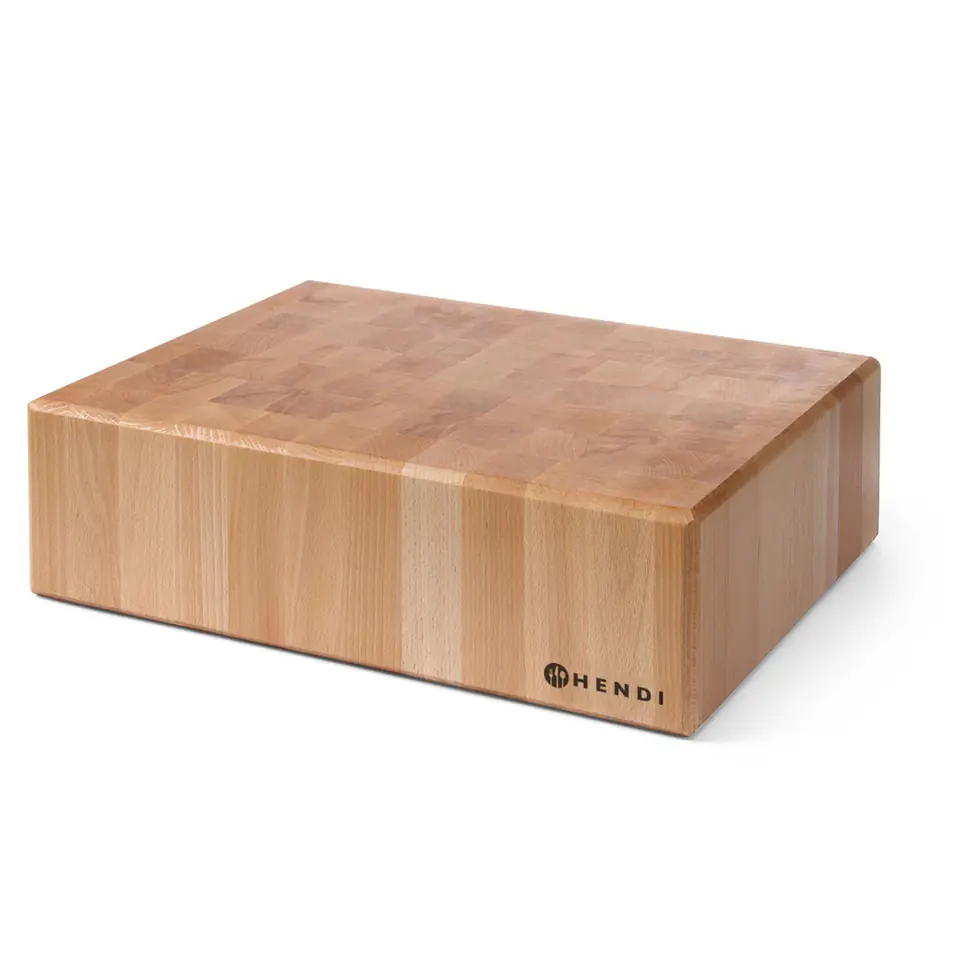 ⁨Wooden butcher's block made of beech wood height 150 mm - Hendi 505632⁩ at Wasserman.eu