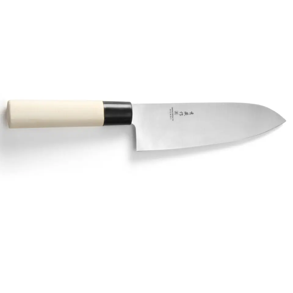 ⁨Nóż japoński SANTOKU z drewnianą rączką 165 mm- Hendi 845035⁩ w sklepie Wasserman.eu