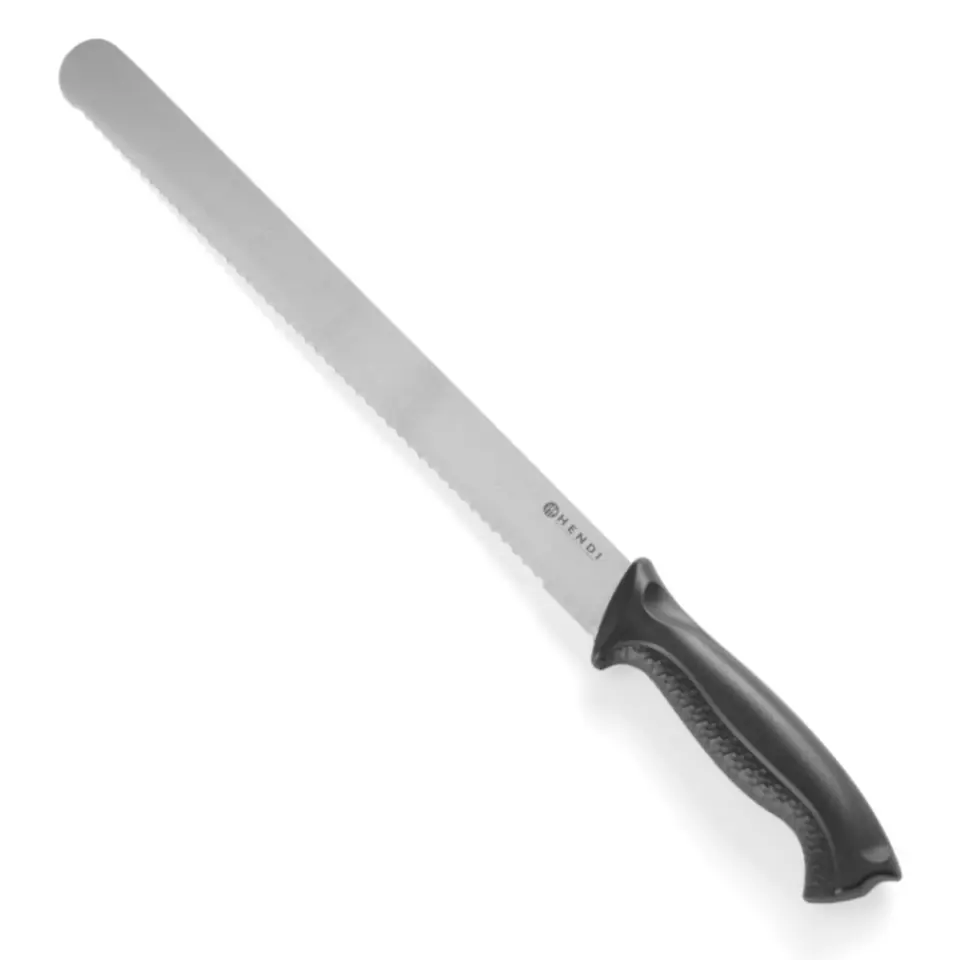 ⁨Profesjonalny nóż do chleba ciasta czarny HACCP 300 mm - Hendi 843109⁩ w sklepie Wasserman.eu