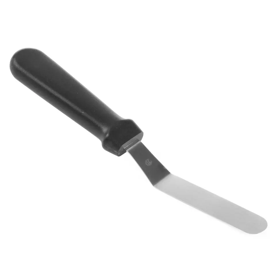 ⁨Angled spatula narrow stainless steel 110mm - Hendi 855775⁩ at Wasserman.eu