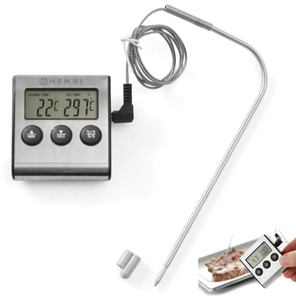 ⁨Gastronomic baking thermometer with probe and timer function - Hendi 271346⁩ at Wasserman.eu