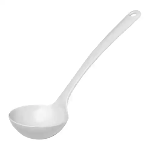 ⁨Ladle for soups and sauces made of melamine white 0.14 l - Hendi 563700⁩ at Wasserman.eu